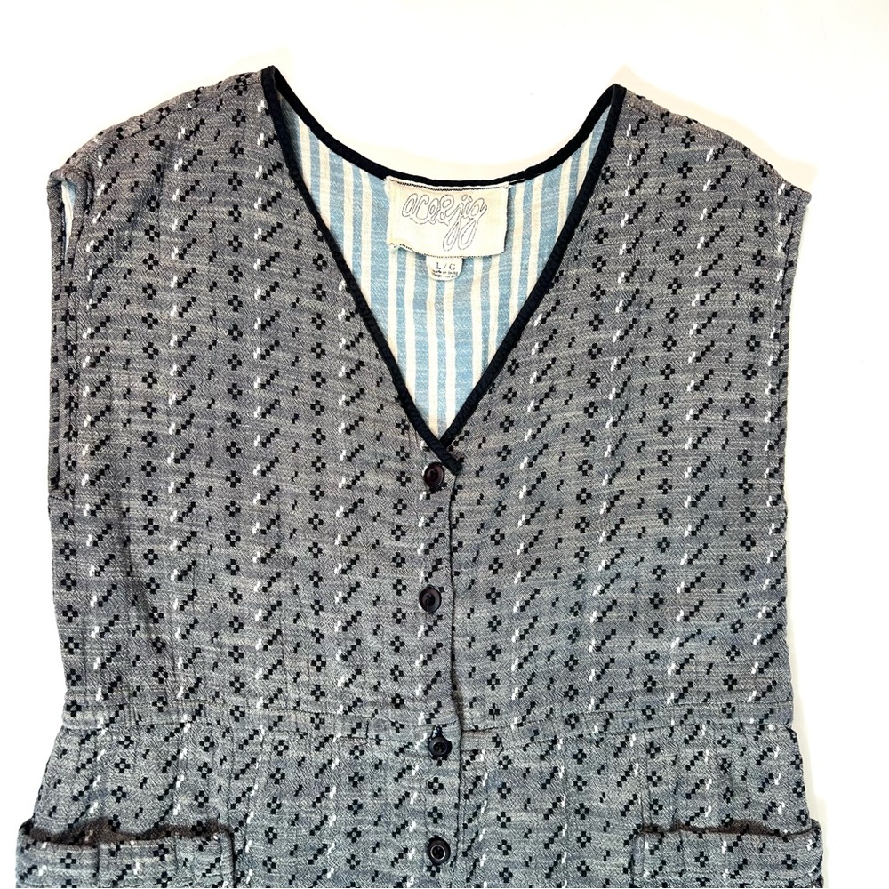 Ace & Jig Button-up V-neck Woven Dress Size Large - Picture 4 of 11